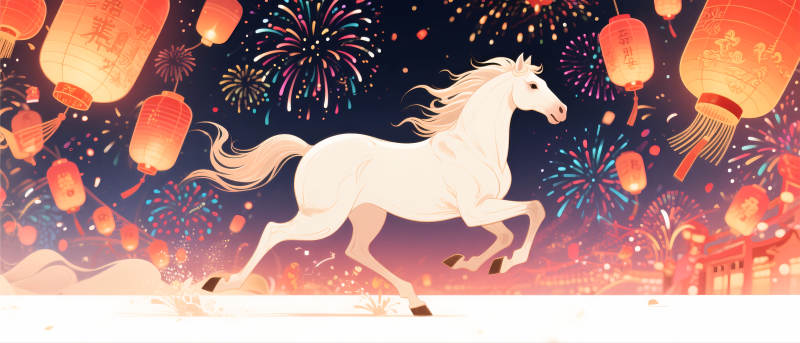 2026年马年骏马奔腾迎新春图片