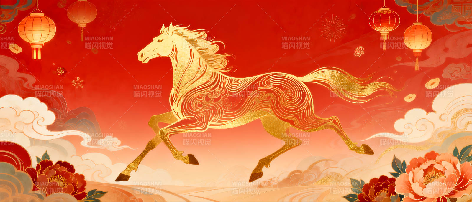 2026年马年金马奔腾迎新春图片