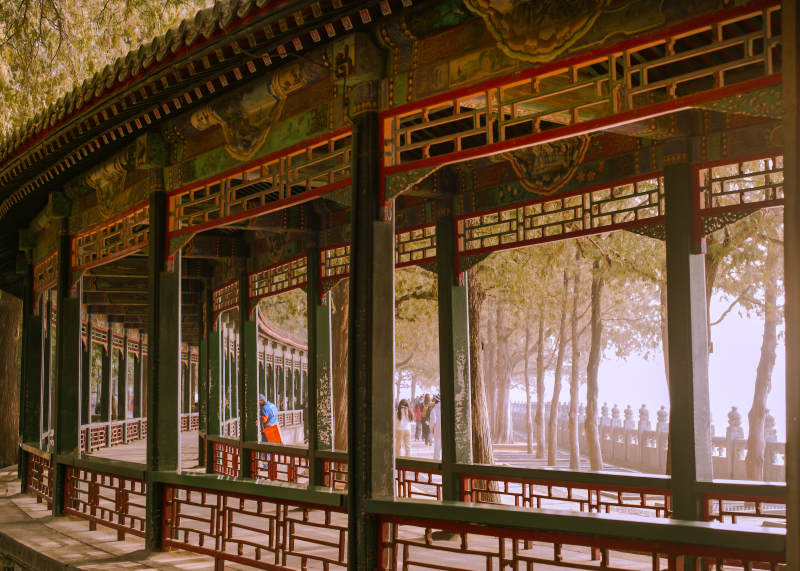 颐和园古亭秋色图片