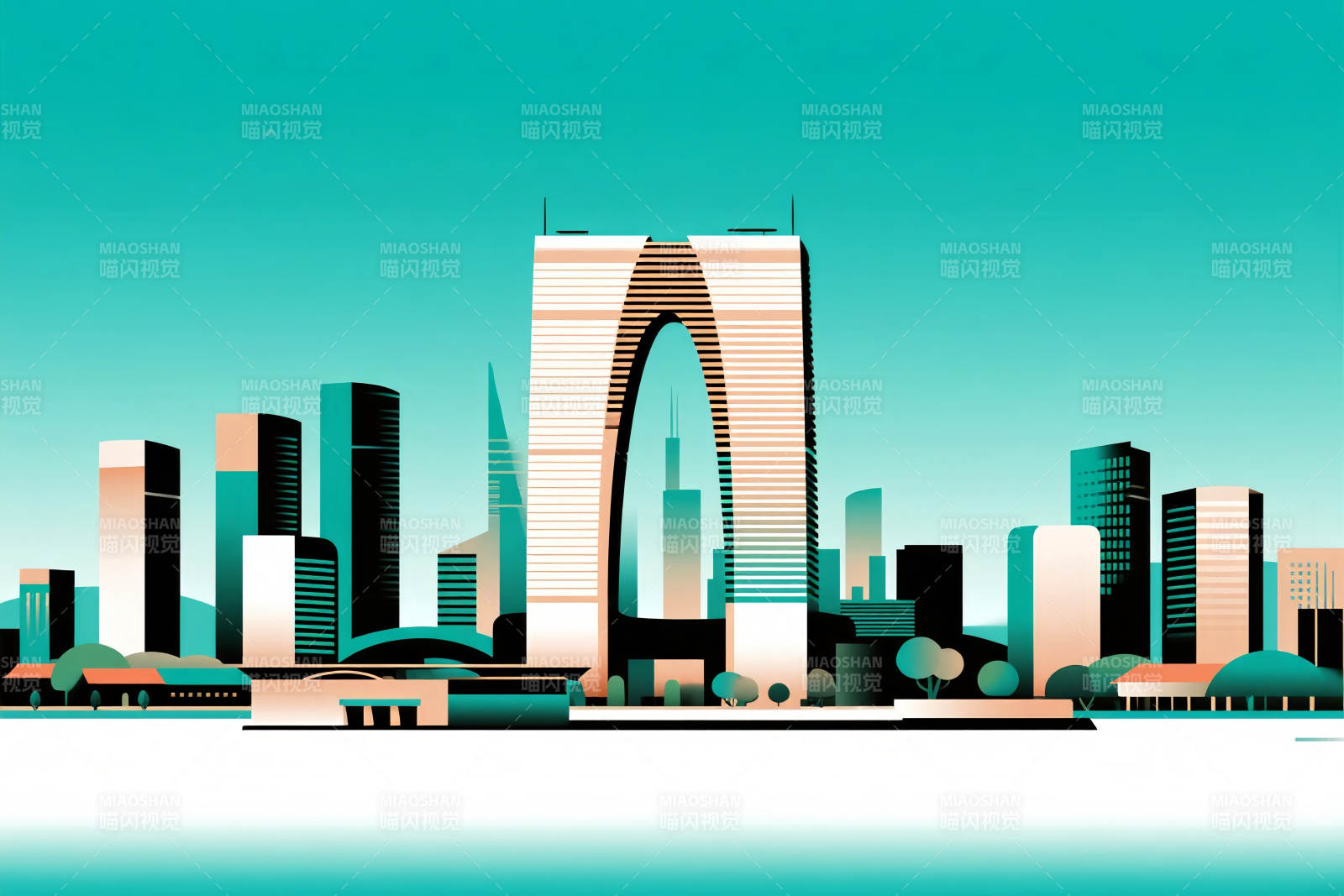 苏州现代都市天际线图片