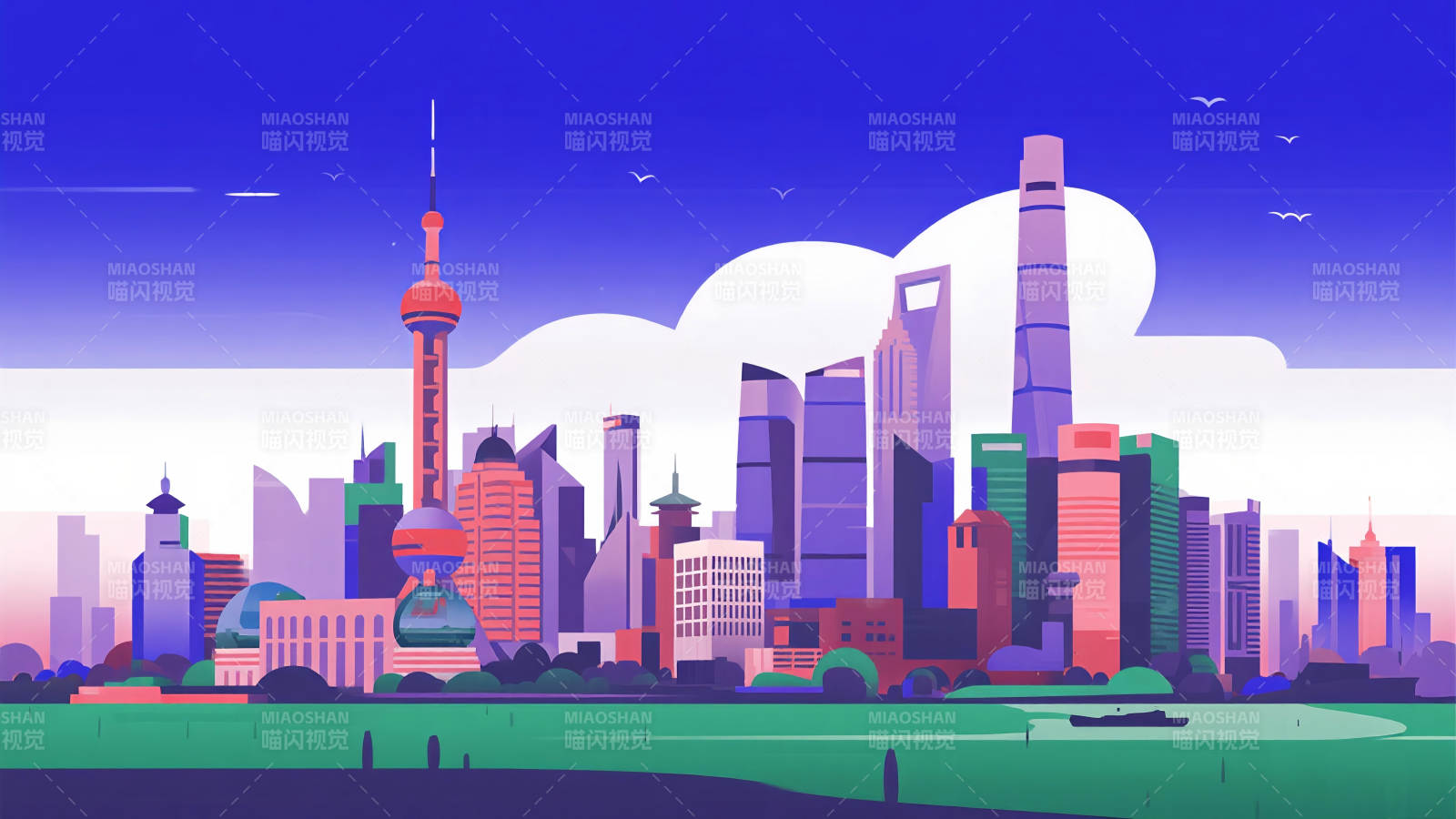 上海都市天际线图片