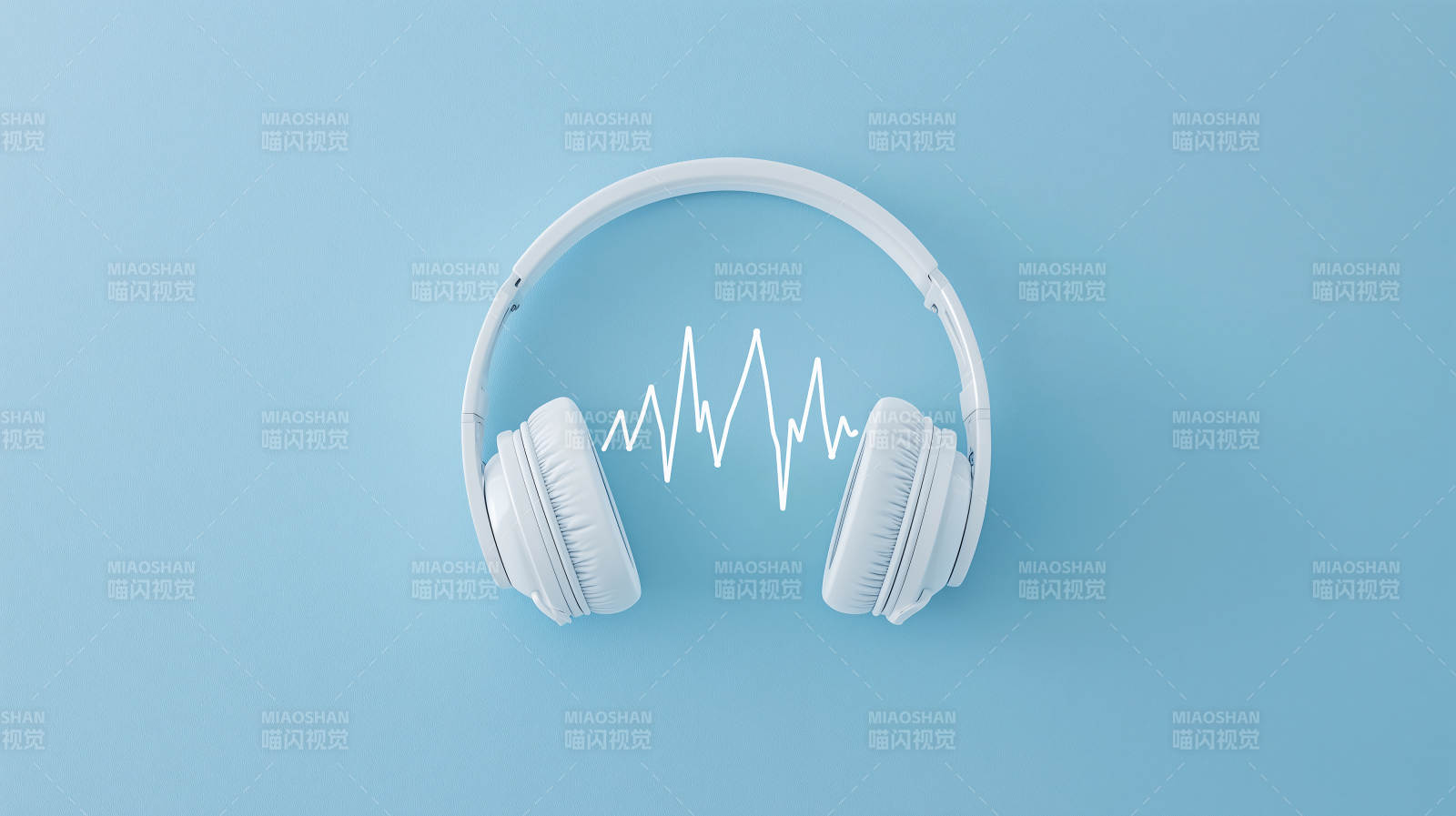 轻盈质感白色耳机图片