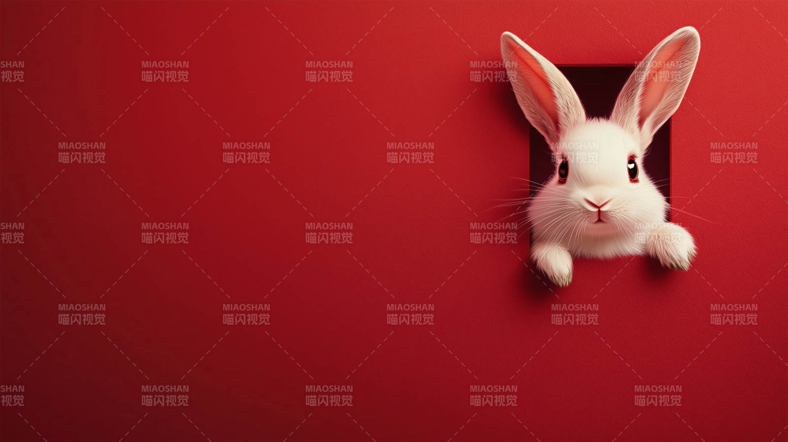红底白兔图片