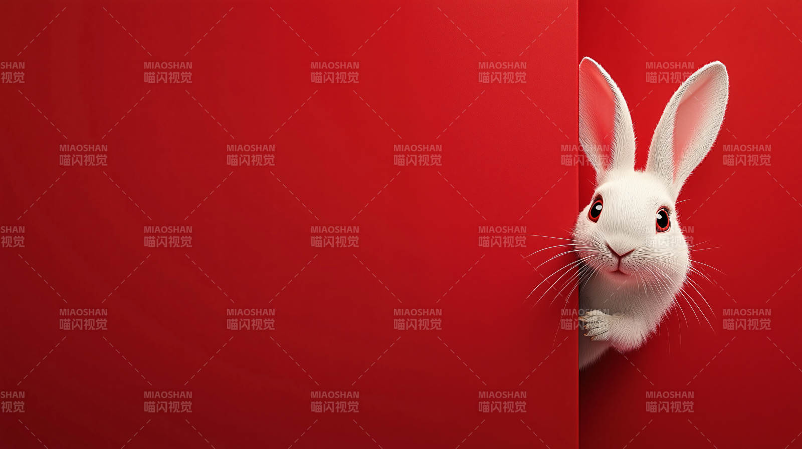 红底白兔图片