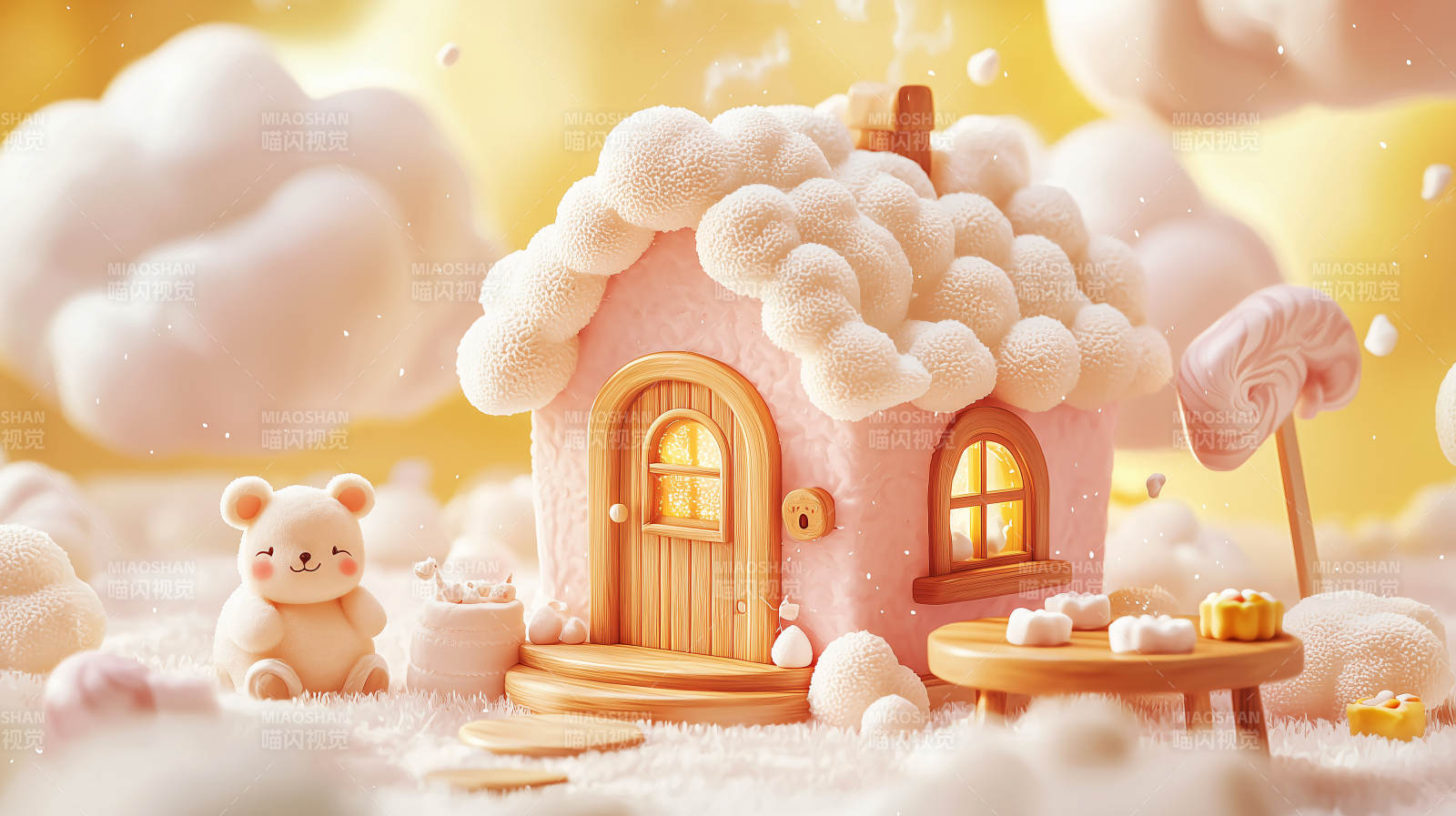 粉色梦幻小屋图片