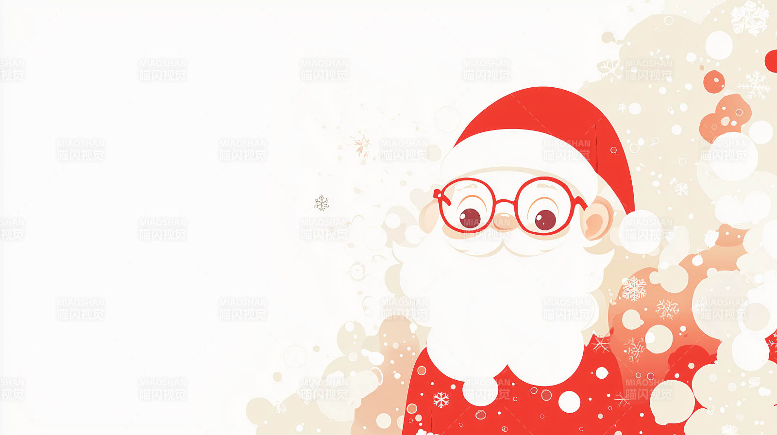 戴眼镜的圣诞老人图片