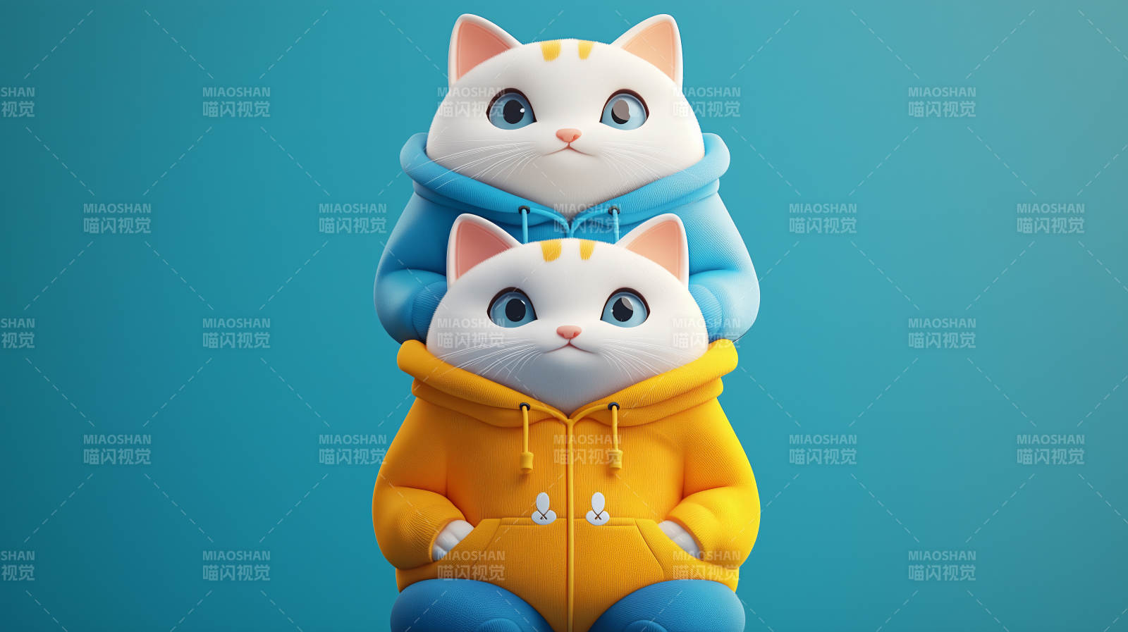 萌猫兄弟的时尚穿搭图片