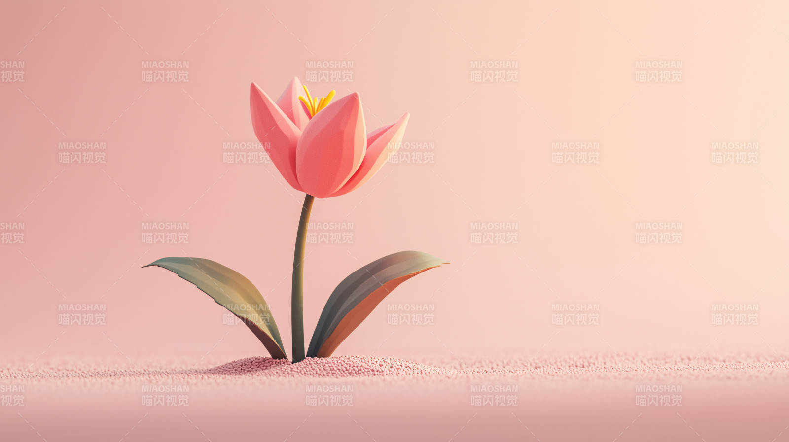 简约粉色花卉图片