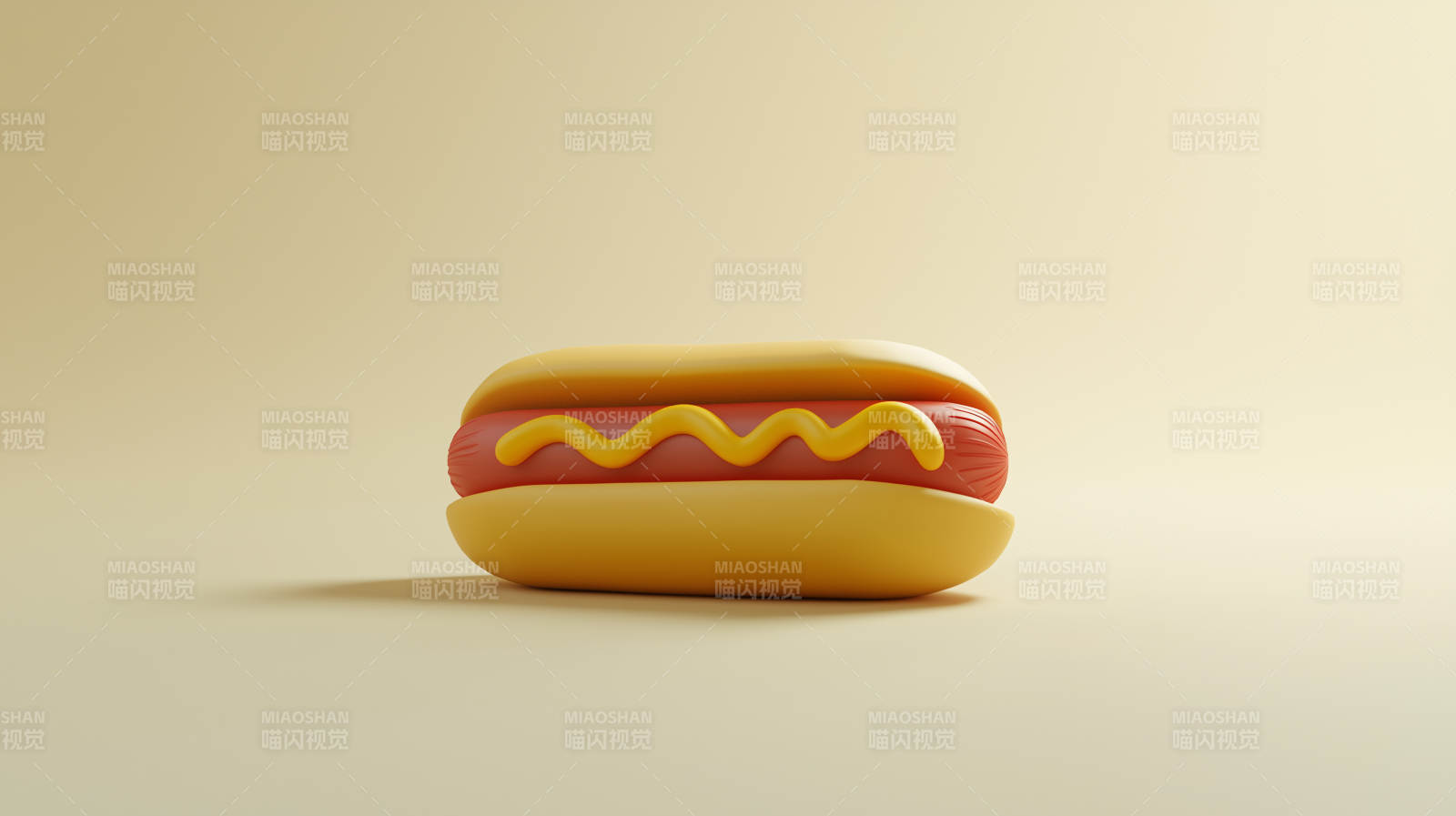 3D的卡通热狗图片
