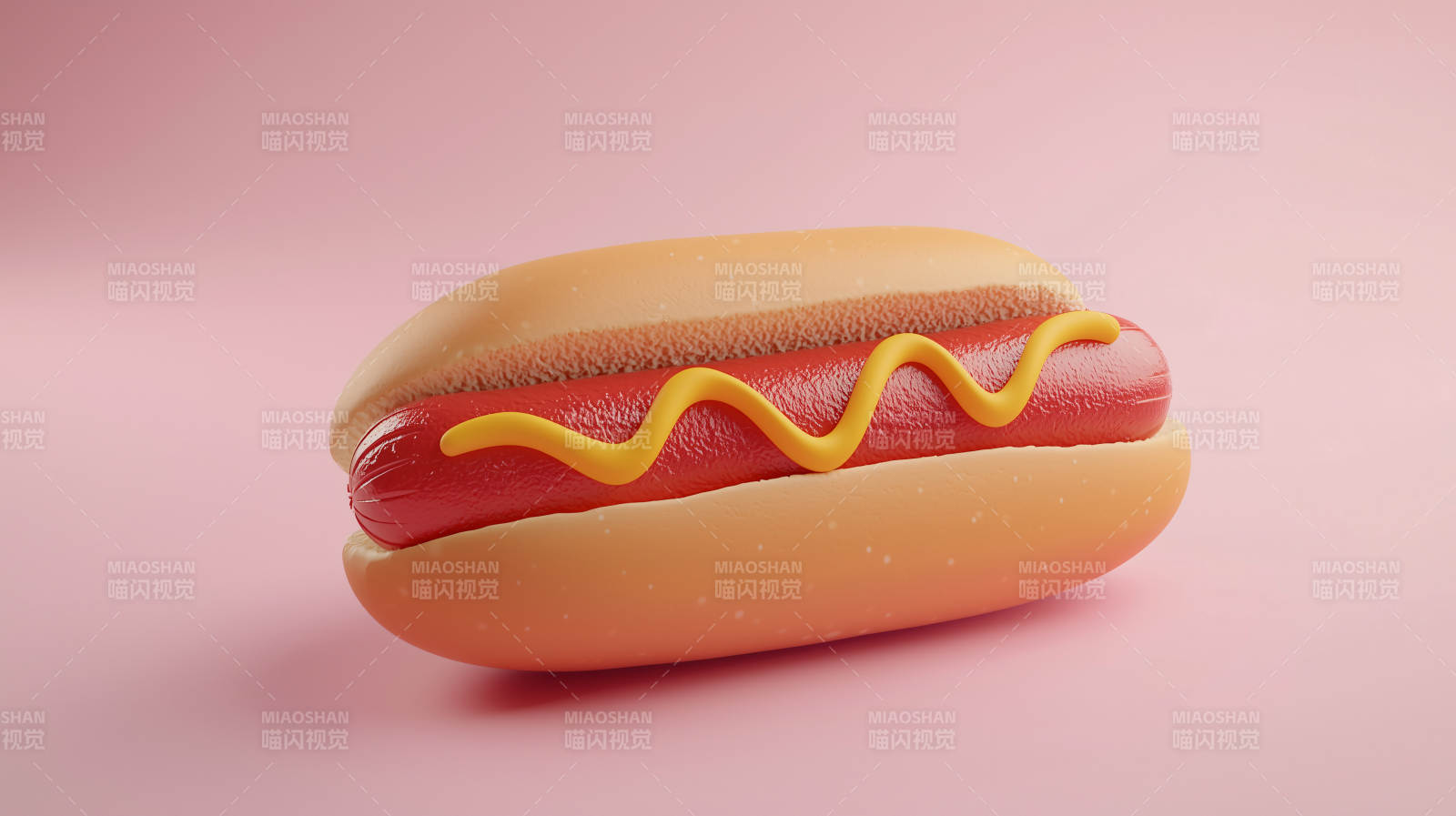 3D的卡通热狗图片