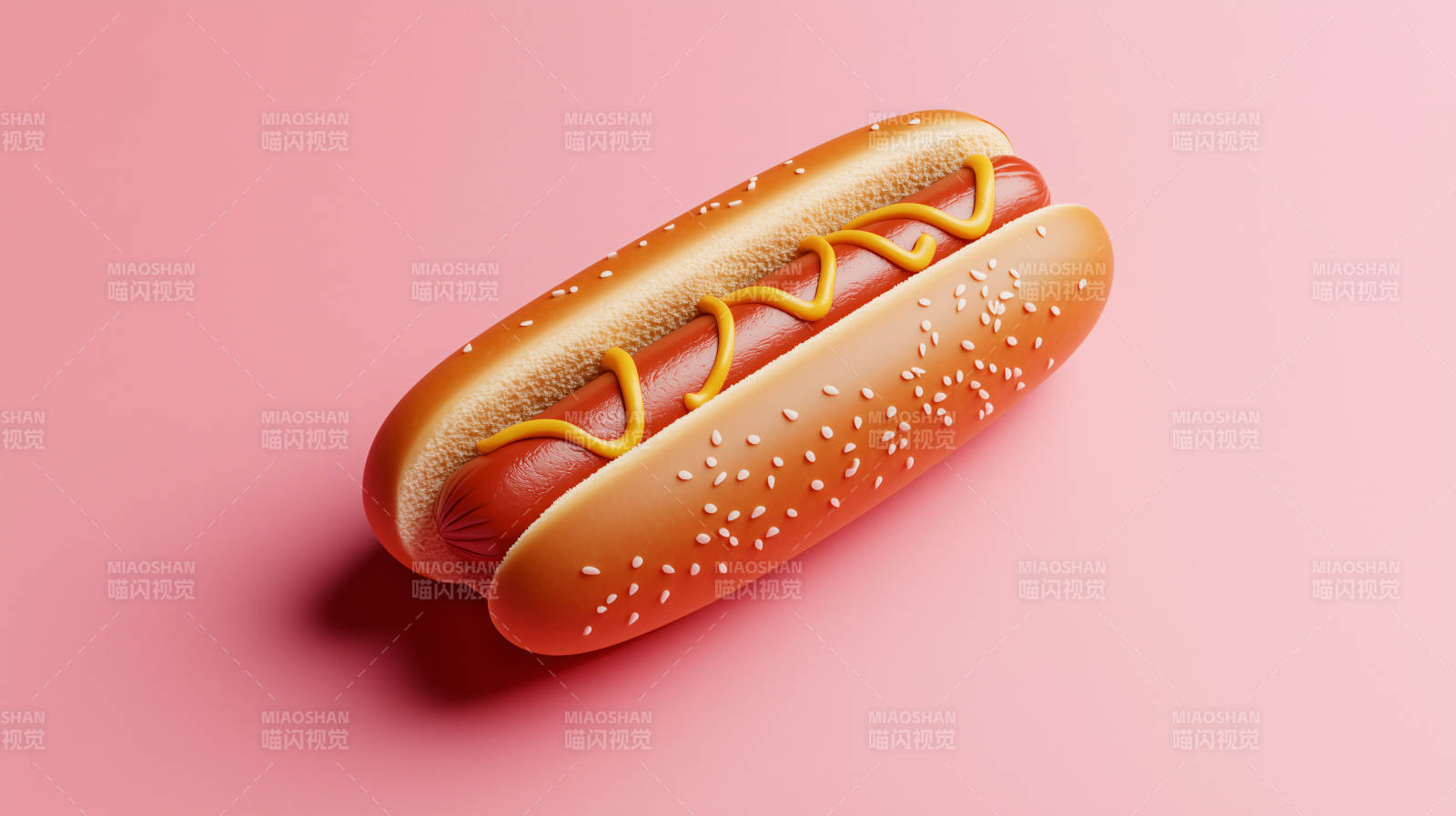 3D的卡通热狗图片