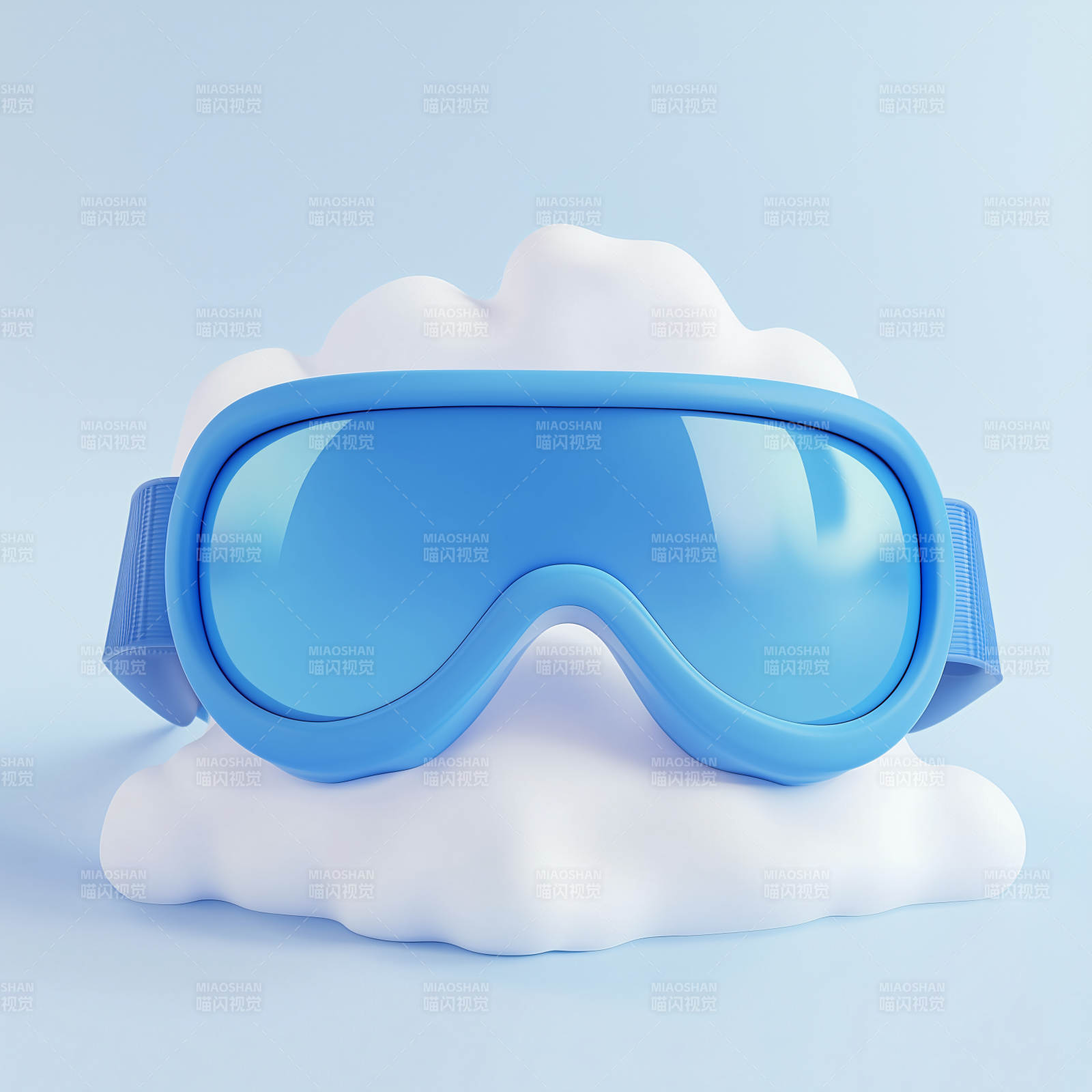 炫酷蓝色滑雪镜图片