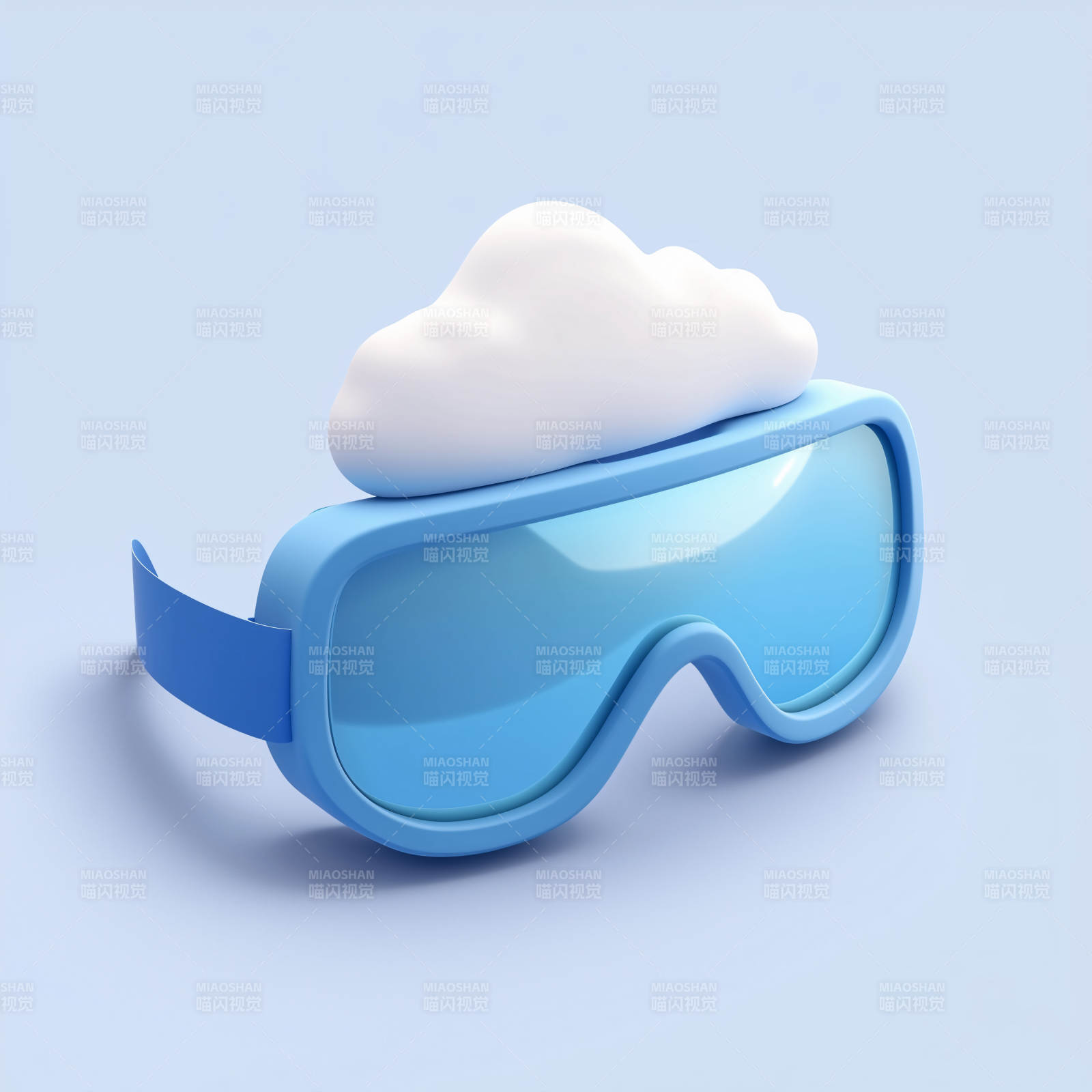 炫酷蓝色滑雪镜图片