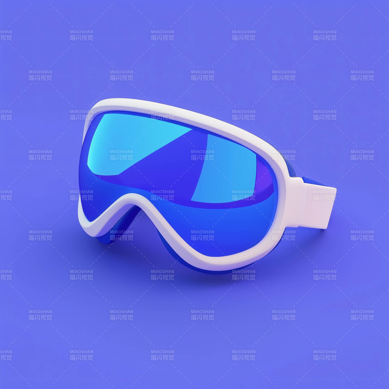 炫酷蓝色滑雪镜图片
