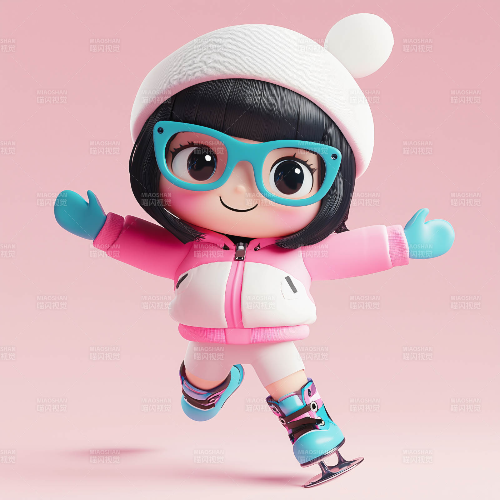 元气满满的冰雪女孩图片