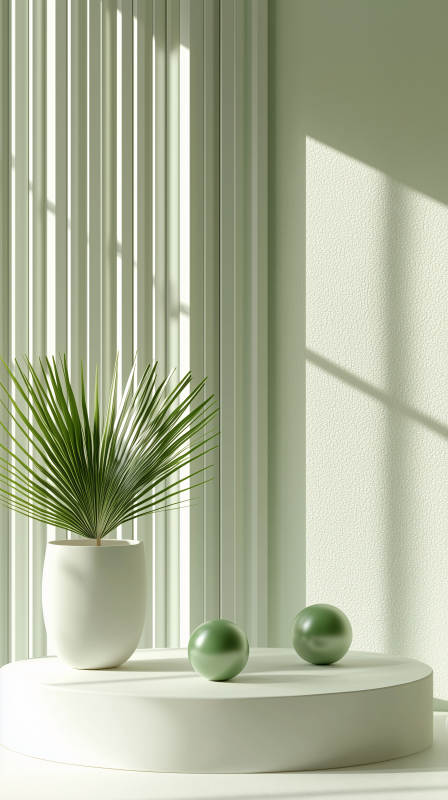 极简绿植与几何美学图片