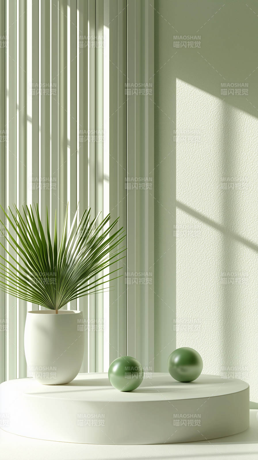 极简绿植与几何美学图片