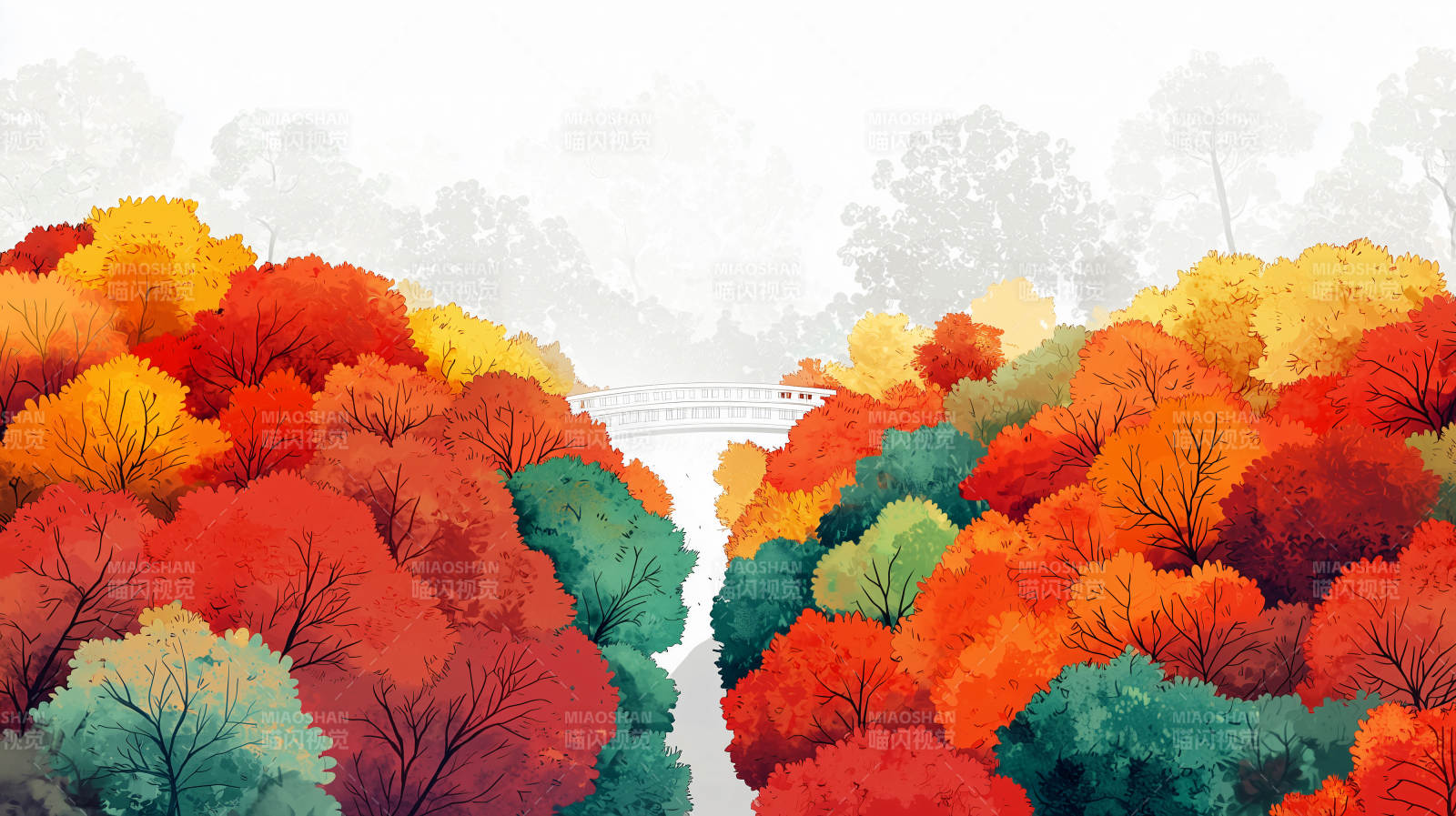 秋日童话森林图片