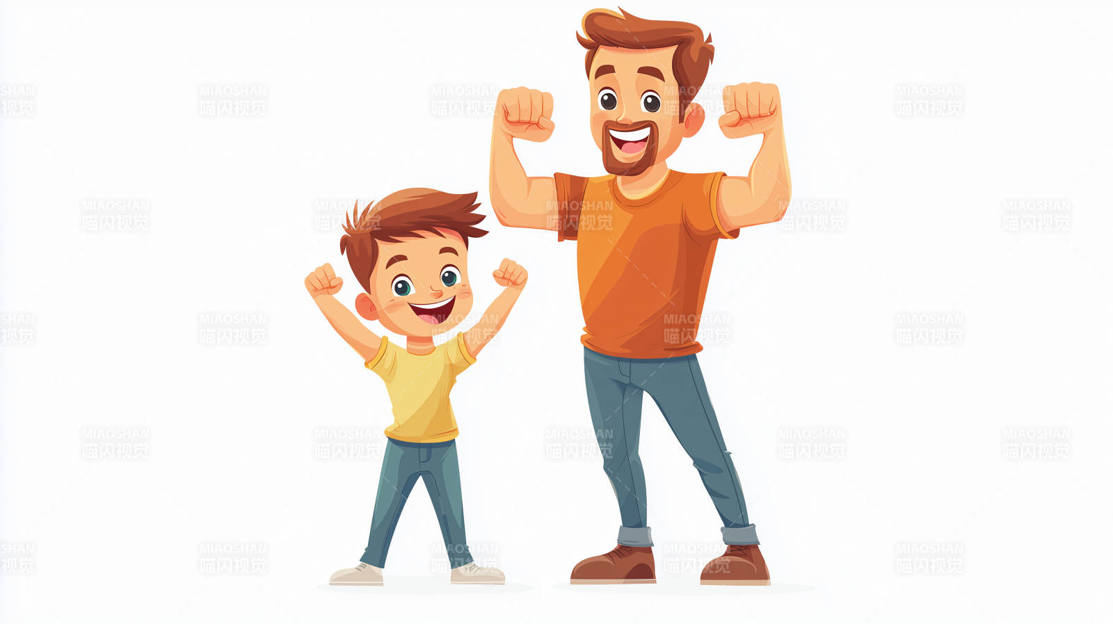 父子间的肌肉力量图片