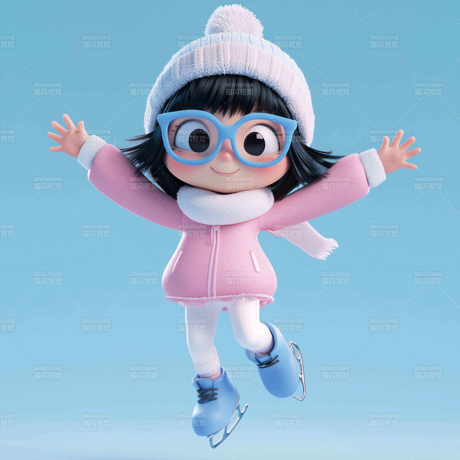 元气满满的冰雪女孩图片