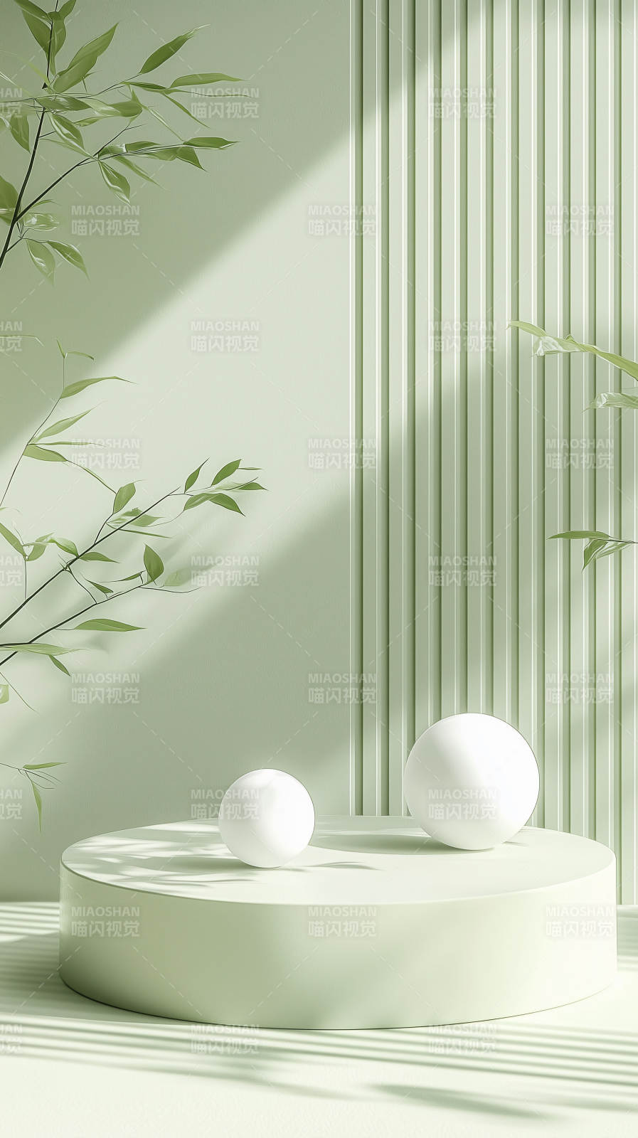 极简绿植与几何美学图片