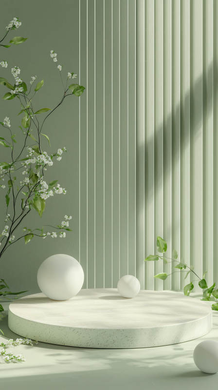 极简绿植与几何美学图片