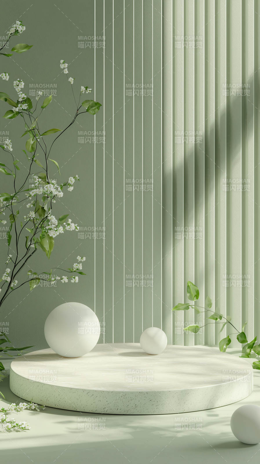 极简绿植与几何美学图片