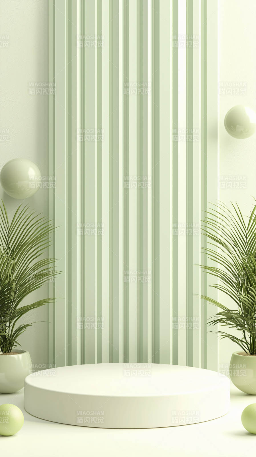 极简绿植与几何美学图片