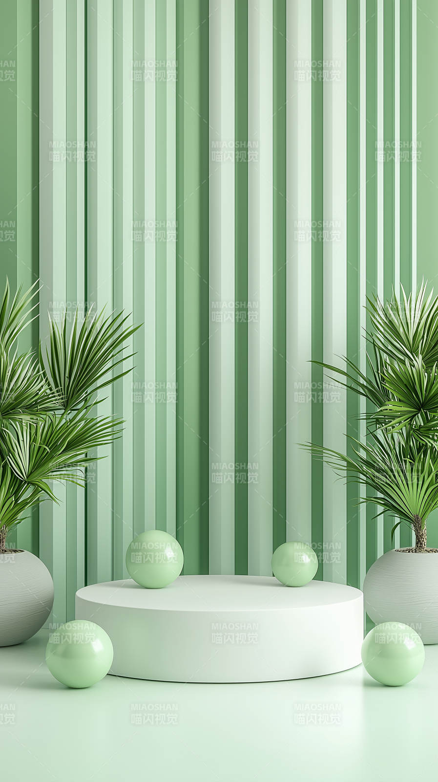 极简绿植与几何美学图片