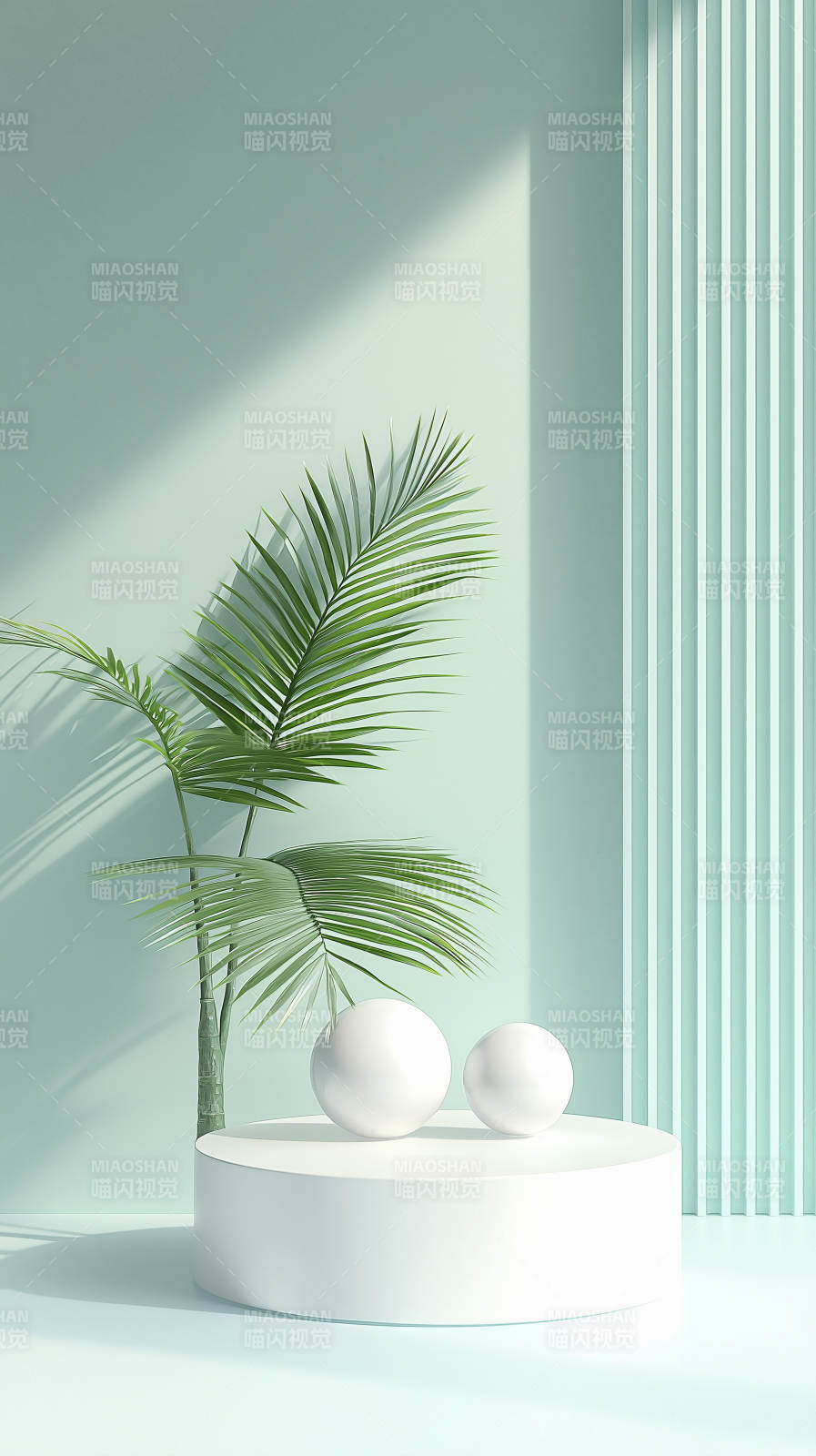 极简绿植与几何美学图片