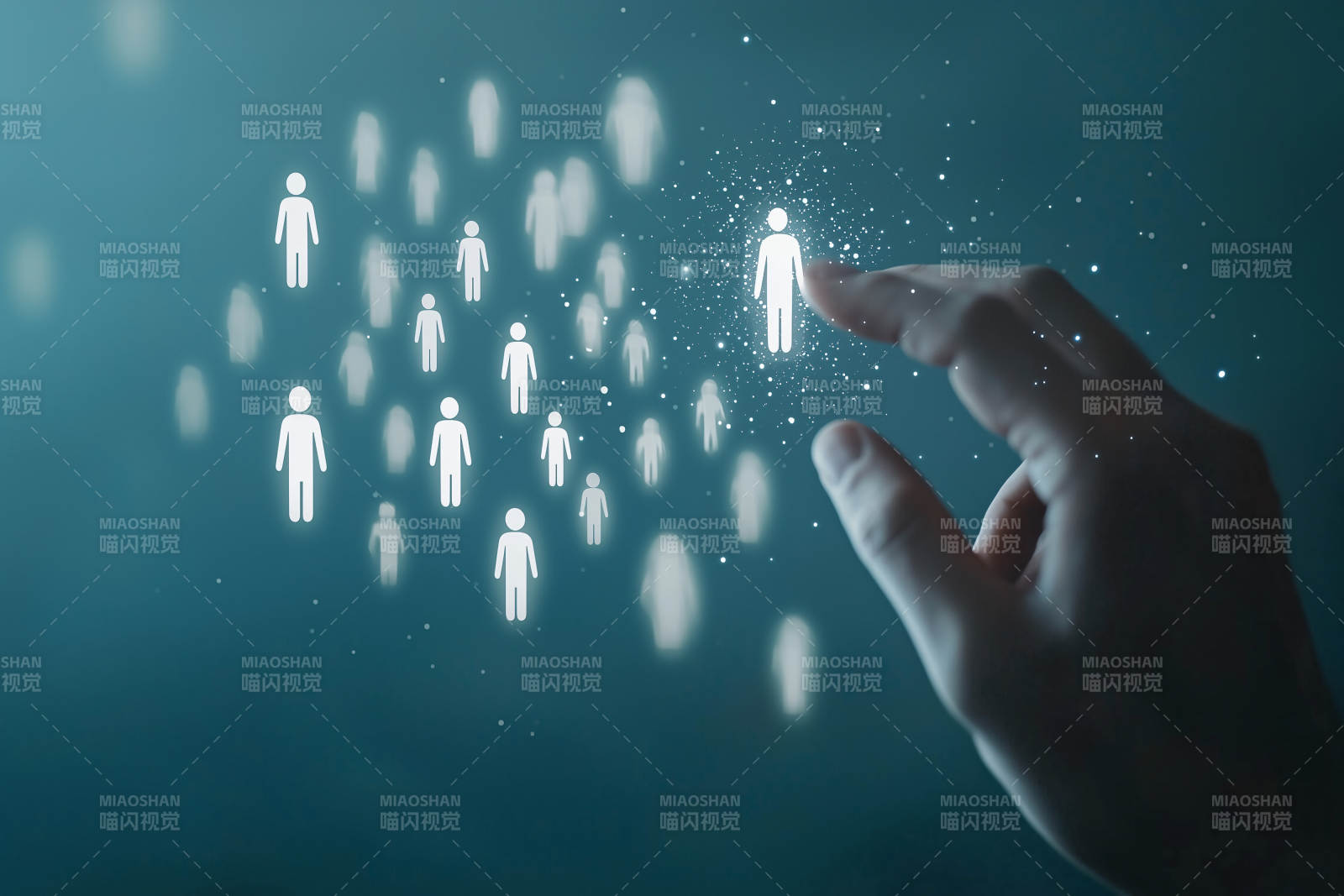 网络连接下的个体人力资源图片