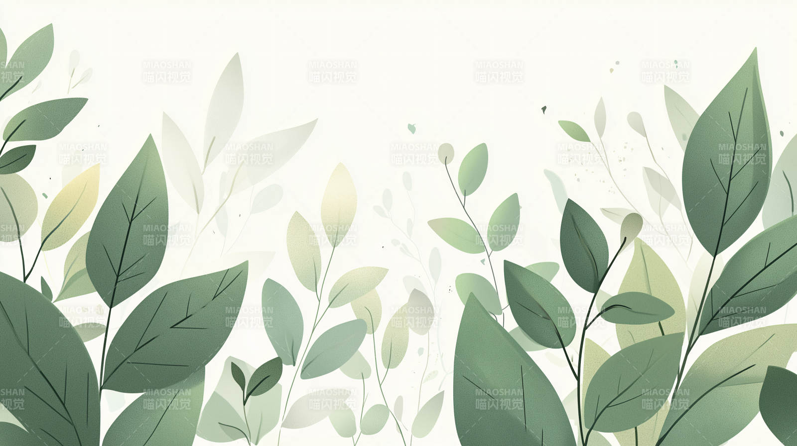 静谧蓝绿叶背景图图片