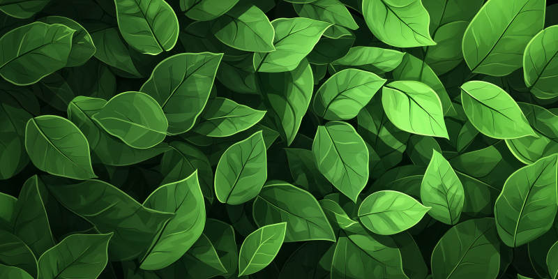 静谧蓝绿叶背景图图片