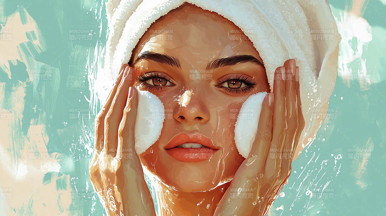 洁面后的清爽容颜图片