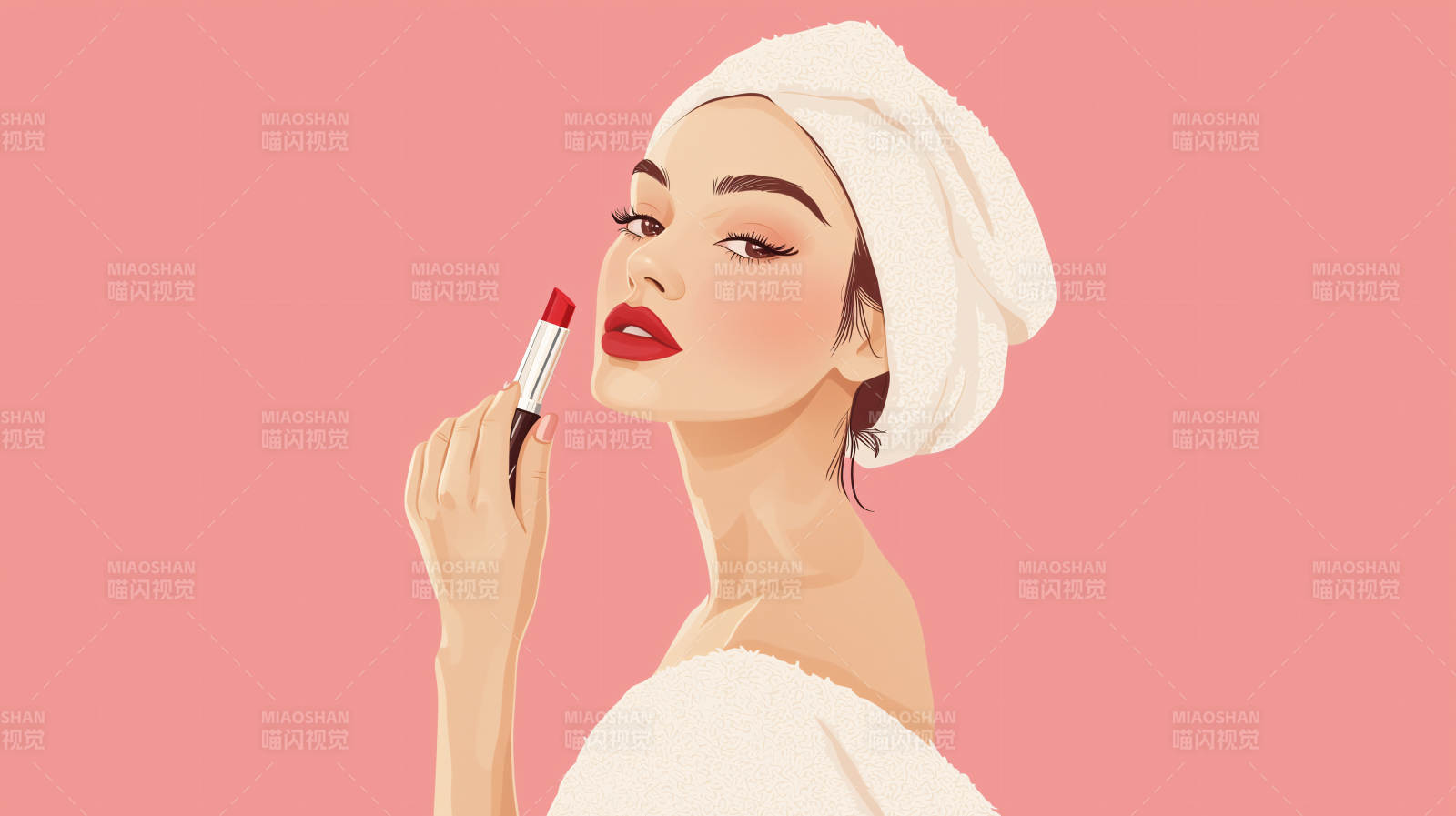 红唇诱惑插画图片