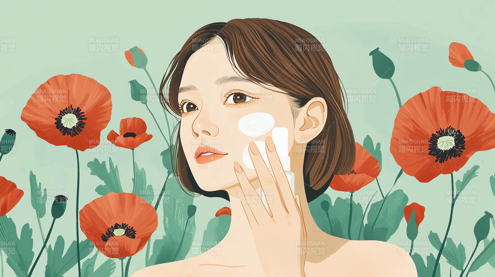 轻拂面庞的春日微风图片