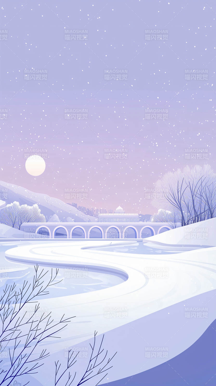 冬夜雪桥冰雪奇缘图片