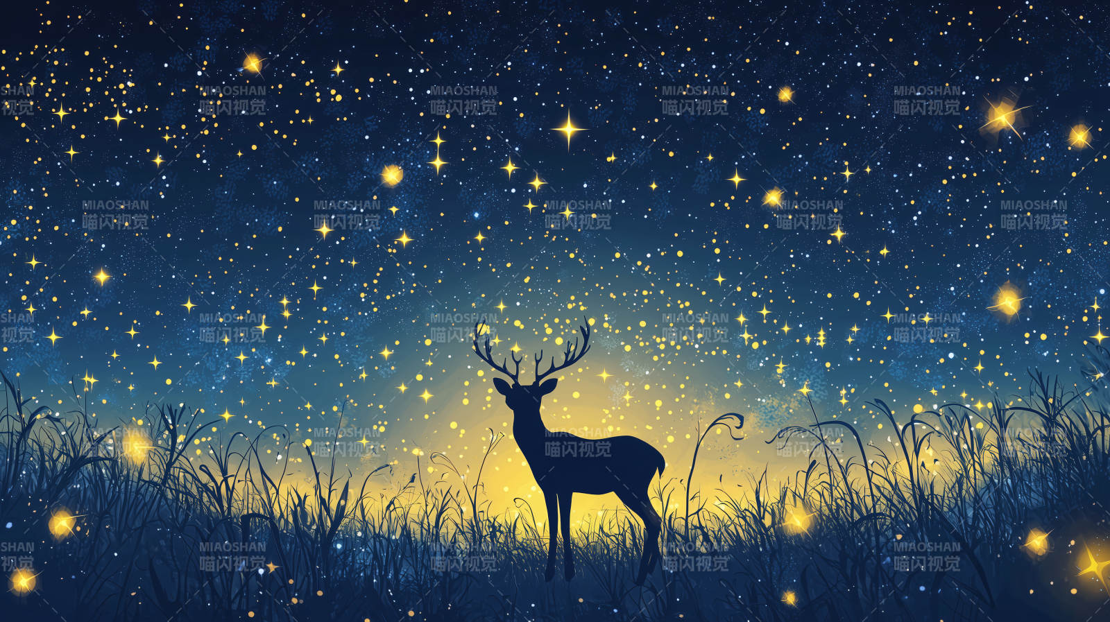 梦幻森林鹿图片