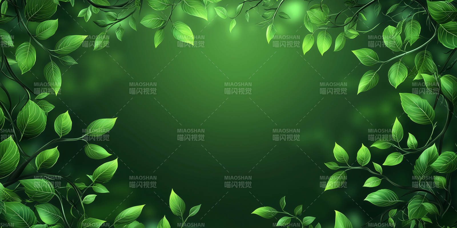 静谧蓝绿叶背景图图片