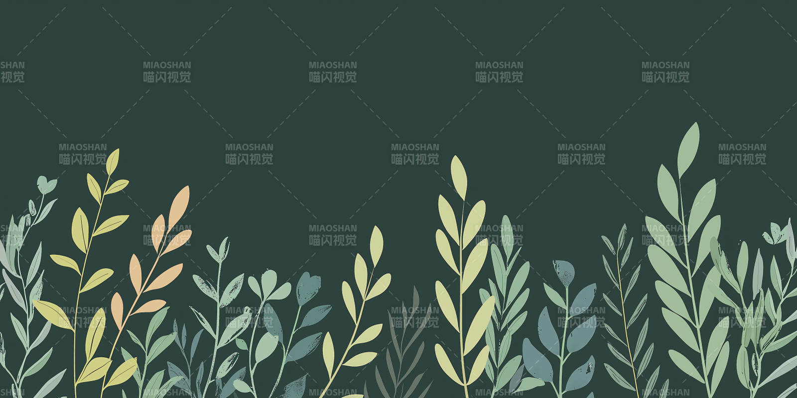 静谧蓝绿叶背景图图片