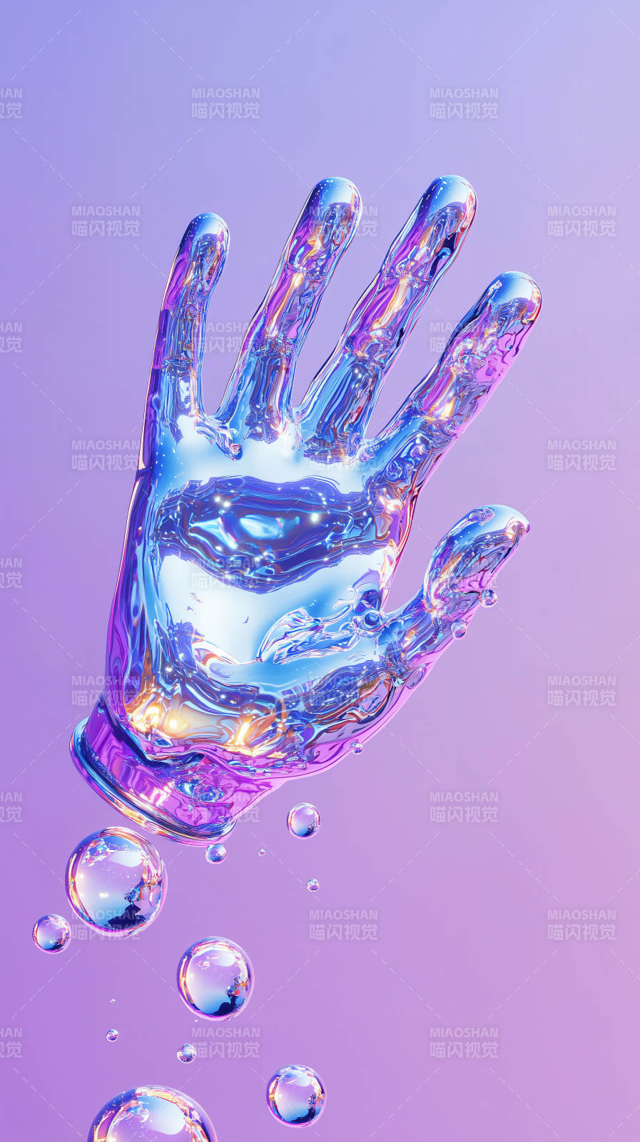 液态金属质感之手图片