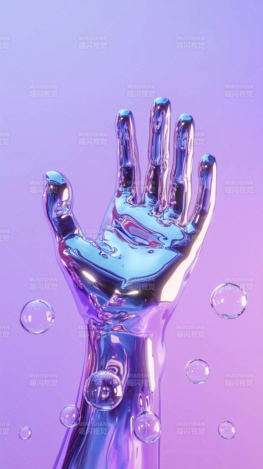 液态金属质感之手图片