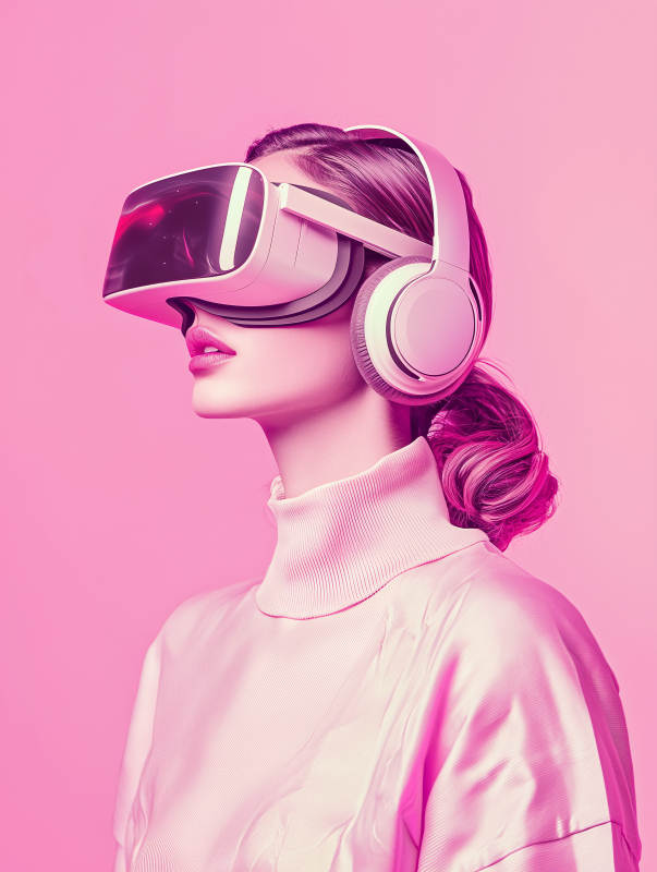 粉色元宇宙少女图片