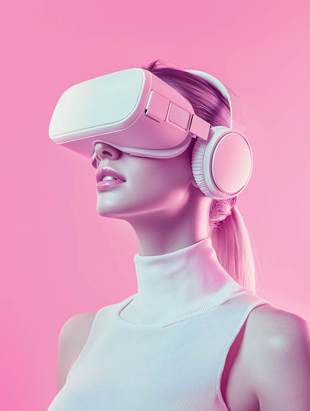 粉色元宇宙少女图片