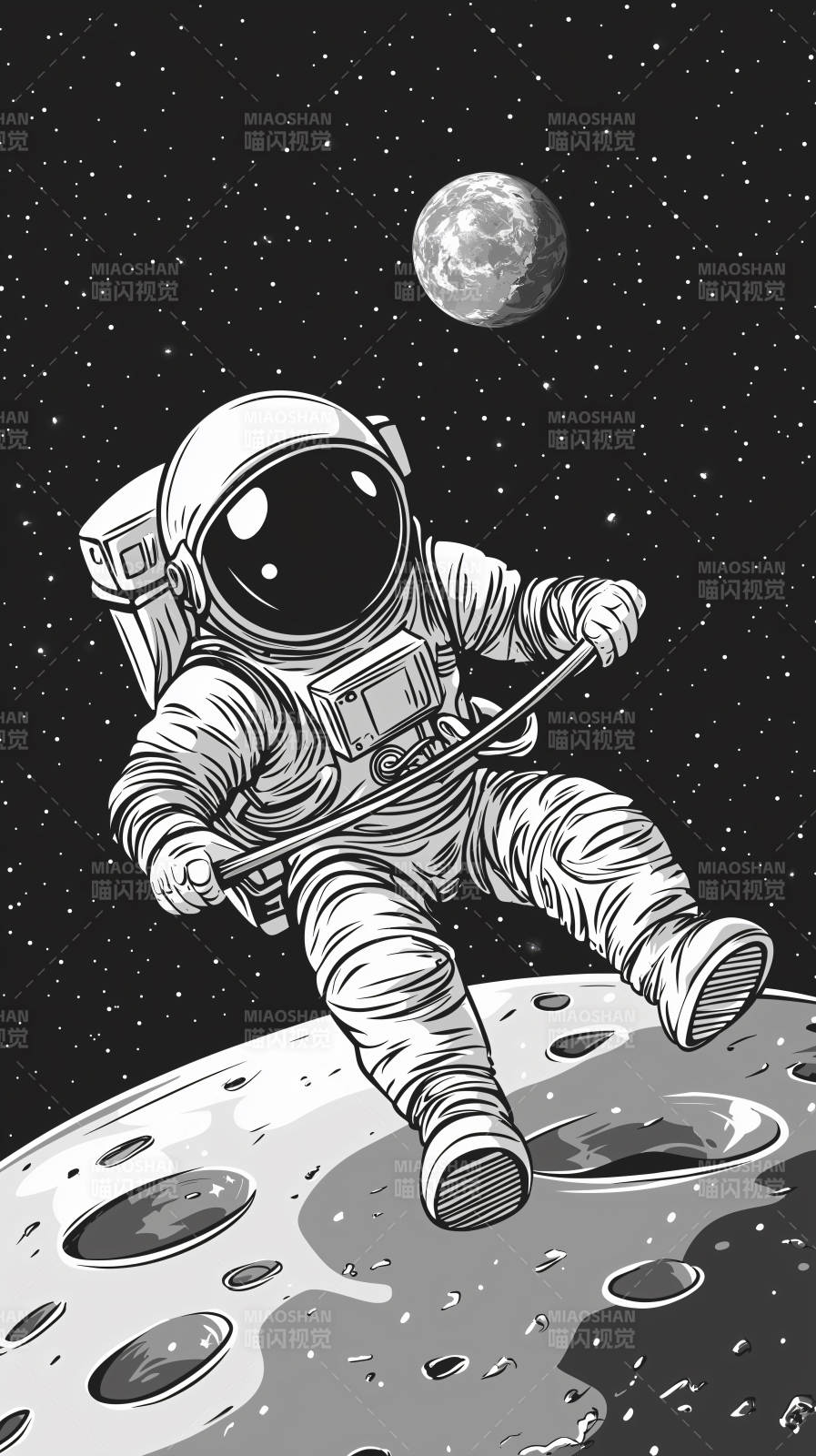 月球上的宇航员图片