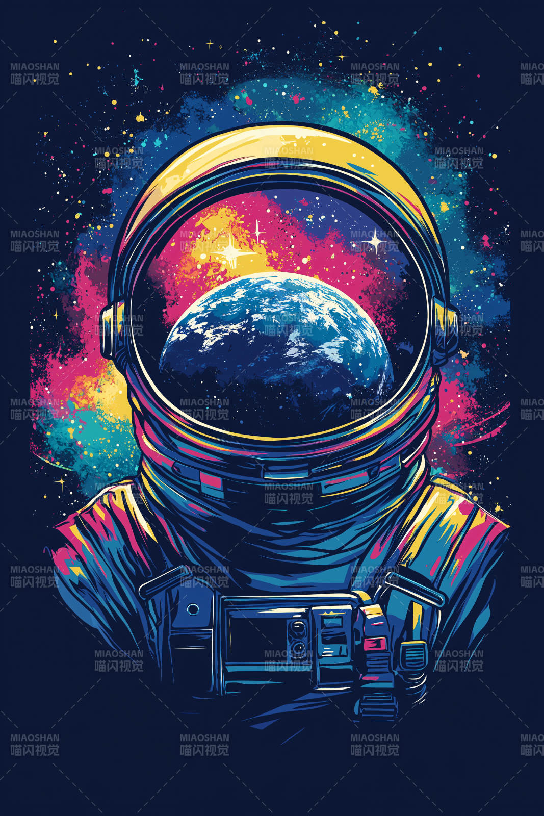 宇航员太空凝视图片