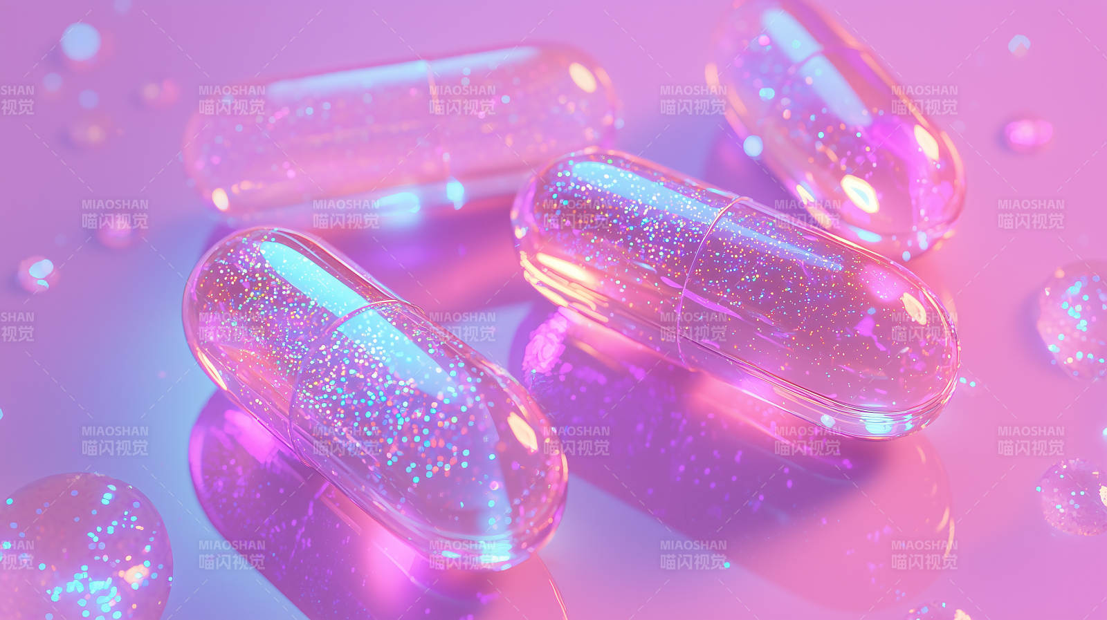 彩色药丸胶囊图片