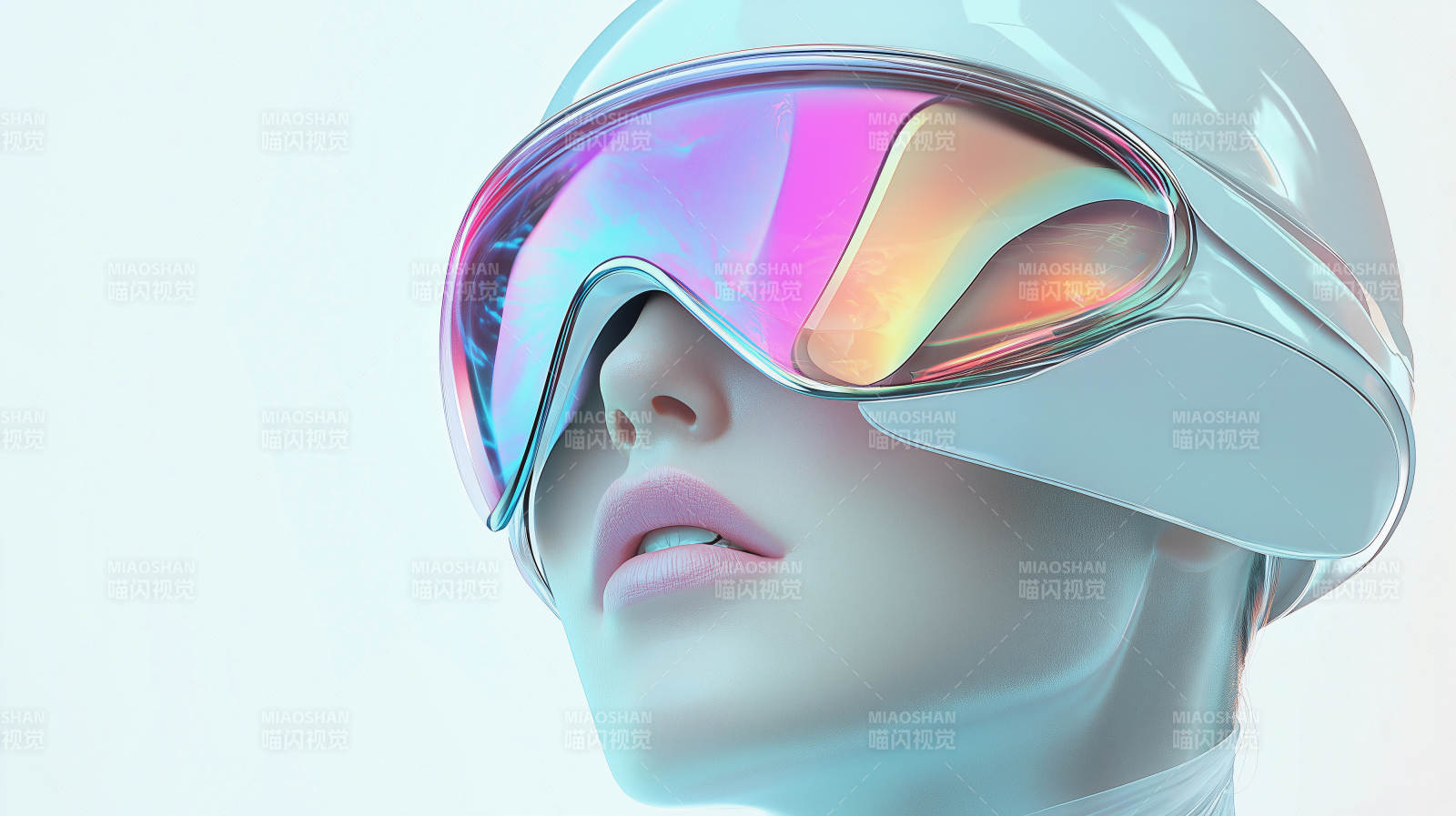 未来感霓虹女郎图片