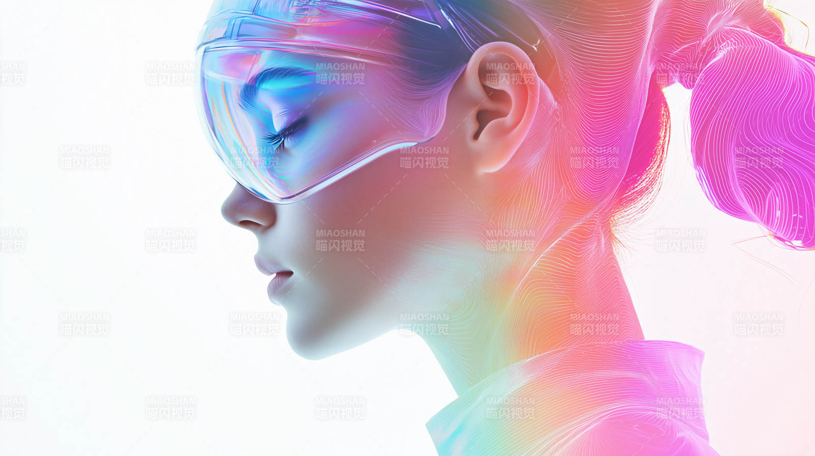 未来感霓虹女郎图片