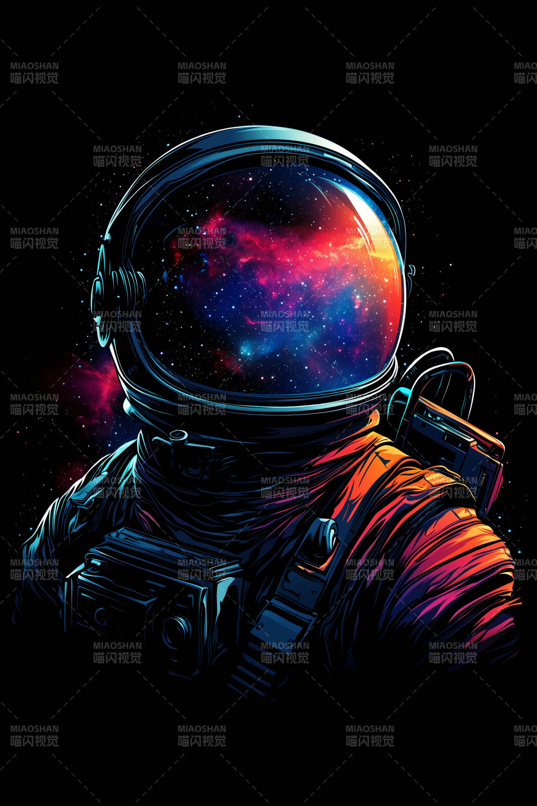 宇航员太空凝视图片